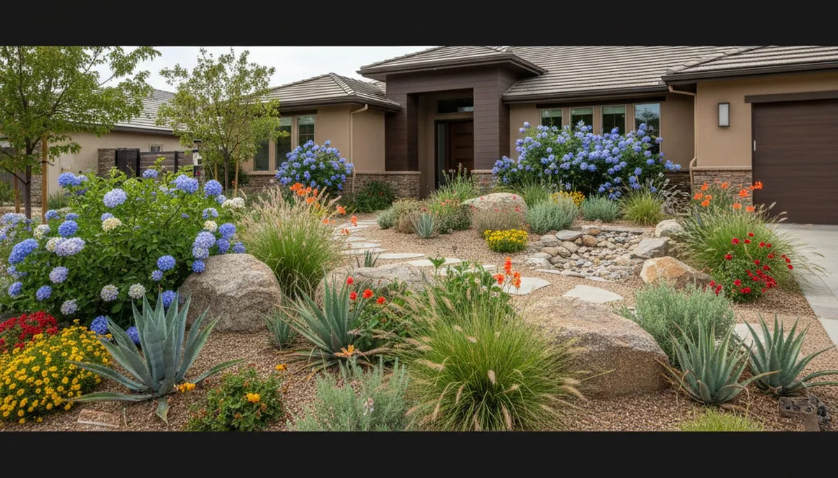 Drought-tolerant native plant garden in Bakersfield, CA by Chop Chop Landscaping